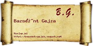 Bazsánt Gejza névjegykártya